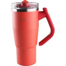 Onedekor Fika Lumi Döner Kulplu Termos 1200 ml - Kırmızı