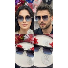 Bymiel Çerçevesiz Görünümlü Çift Köprülü Büyük Kare Unisex Güneş Gözlüğü