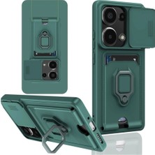 Marsilyan™- Xiaomi Redmi Note 13 Pro 4g Kılıf Zuma Kartvizitli Yüzüklü Silikon - Yeşil