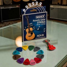 Midex AGX-20 Akustik Gitar Teli Takımı ve Pena Seti