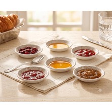 By Bone Antico 6'lı Porselen Çerezlik Kahvaltılık Sosluk Reçellik Sunum Seti -13 cm (150CC)