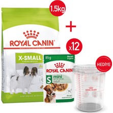 Royal Canin X-Small Yetişkin Köpek Maması 1,5 Kg+Yaş Mama 12*85+Ölçü Kabı