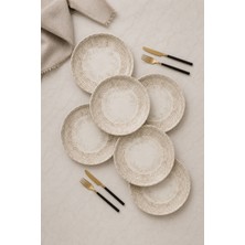 By Bone Antico 6'lı Porselen Servis ve Yemek Tabağı Seti 25 cm