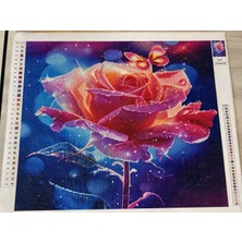 Haneliya 5d Elmas Boyama Seti Gül Desenli Diamond Painting Hobi Seti 50X40 cm