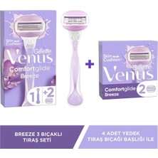 Gillette Venus Comfort Glide Breeze Tıraş Makinesi + 2 Adet Yedek Başlık
