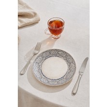 By Bone Rug 6'lı Porselen Pasta Tabağı Seti 19 cm | Tatlı Tabağı, Kahvaltı ve Sunum Tabağı