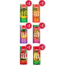 Züber Ice Tea Yeni Soğuk Çay Deneme Paketi 250ML x 12 Adet (Limon,şeftali,tropik,mango,karpuz,greyfurt)
