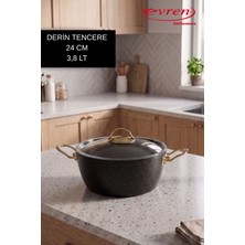 EVREN MUTFAK 7 Parça Cream (Krem) Ezme Seri Granit Tencere Seti Yapışmaz Taban Non-Stick