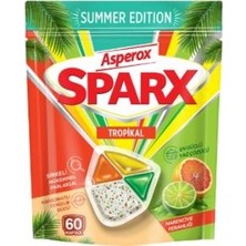 Asperox Sparx Summer Edition Tropikal Bulaşık Makinesi Kapsülü 60’lı – Karbonatlı Güçlü Yağ Çözücü, Narenciye Ferahlığı