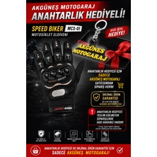 Akgüneş Motogaraj Tam Parmak Koruyucu Motorcu Eldiveni - Renk: Siyah Beden: XL