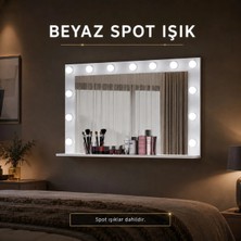 Rani EF110 Hollywood Işıklı Ayna Kulis Makyaj Aynası Spot Işıklar Dahil Ayna Beyaz