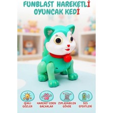 Farbu Oyuncak Pilli Yürüyen ve Zıplayan Elektronik Kedi Oyuncak - Işıklı ve Sesli Hareketli Oyuncak Kedi