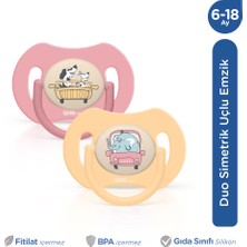 Wee Baby Duo Simetrik Uçlu Emzik 6-18 Ay No:2 (Pembe - Sarı)