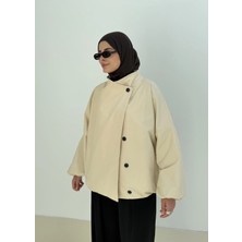 Moda Aksa 7782 KRUVAZE DİK YK TRENÇ KREM