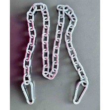 Lamerion Home Karabinalı 8 mm – 6 mm Zincir | 110 cm Galvanizli Çelik Zincir | Salıncak – Hamak – Askı Zinciri