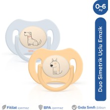 Wee Baby Duo Simetrik Uçlu Emzik 0-6 Ay No:1 (Mavi - Sarı)