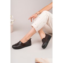 Akgün Terlik Kadın Hakiki Deri Kahve Yumuşak Taban Rahat Ayakkabı