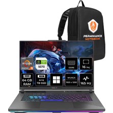 Asus Rog Strix G16 Amd Ryzen 9 8940HX Rtx 5070 8gb 64GB Ram 4tb + 4tb SSD 16" Wuxga 165Hz WIN11 Home G614PPRV218P402 Gaming Laptop + Per4 Çanta