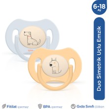 Wee Baby Duo Simetrik Uçlu Emzik 6-18 Ay No:2 (Mavi -Sarı)