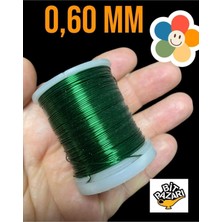 Bakır Çiçek Teli 0,60 mm - Takı Teli - Hobi Teli - 1 Makara 060TEL Yeşil