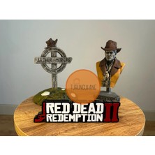 Turuncuhane Red Dead Redemption Seti Arthur Morgan Büst & Arthur Morgan Mezarı & Rdr2 Logo Playstation Gamer Dekor 3 Adet