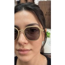 Bymiel Mat Gold Ince Metal Çerçeveli Retro Unisex Güneş Gözlüğü