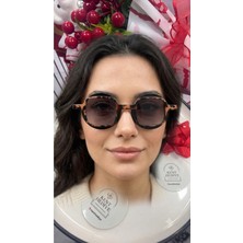 Bymiel Kadın Desenli Kare Güneş Gözlüğü Füme Cam UV400 Korumalı