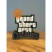 Turuncuhane Gta San Andreas Grand Theft Auto Logo Masaüstü Dekor Figür Hediyelik Playstation Xbox 13 cm