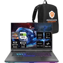 Asus Rog Strix G16 Amd Ryzen 9 8940HX Rtx 5070 8gb 80GB Ram 4tb SSD 16" Wuxga 165Hz Freedos G614PPRV218P347 Gaming Laptop + Per4 Çanta