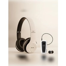 Joyplus Beyaz Kulak Üstü ve Beyaz Makaralı Kulak Içi Bluetooth Kulaklık Seti