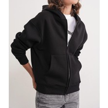 Şık ve Mutlu Kapişonlu Şardonlu Oversize Swet