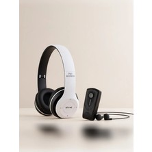 Joyplus Beyaz Kulak Üstü ve Siyah Makaralı Bluetooth Kulaklık Seti