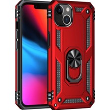 TeknoKapsül iPhone 14 Plus Kılıf Sofya Yüzüklü Silikon Kapak - Kırmızı