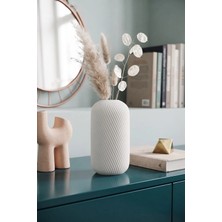 Lumense Zen Modern Dekoratif Vazo & Çiçeklik Şık Salon Objesi - Beyaz