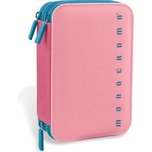 Monocromo Üçkatlı Dolu Kalem Çantası Pastel Pembe 170652