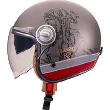 Nukro B-108 Super Sport Titan-Red Açık Kask