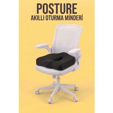 DEAR Visco Ortopedik Posture Oturma Minderi Kalça Kuyruk Sokumu ve Dik Duruş Minderi Ofis Oto Koltuk Minderi 44X38X12/7CM DVM-17S