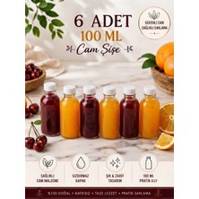Saracan 100ML Cam Şişe Beyaz Kapaklı 6 Adet Çok Amaçlı Şişe