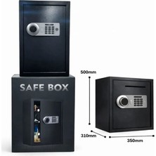 Nexpay Para Kasası Şifreli,parmak Izi,anahtarlı / 31 x 35 x 50 cm Büyük Boy