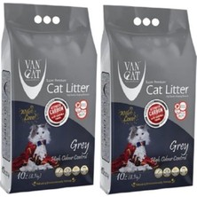 Bentaş Van Cat Aktif Karbonlu Süper Topaklaşan Bentonit Kedi Kumu, 2 x 10 L, Gri