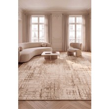 Livset Home Yumuşak Modern Krem Bej Halı Salon Mutfak Antre Yolluk Oturma Odası Çocuk Odası Halısı Kilim J403A