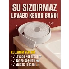 Tasarım Evi Su Sızdırmaz Banyo Duşakabin Küvet Kenar Mutfak Lavabo Ocak Izolasyon Bandı 3.2 mt Beyaz