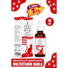 VitKitty Kediler İçin Tüy Dökümü Önleyici, Tüyleri Besleyen Cilt Ve Tüy Sağlığı Damlası Plus B 50 ml