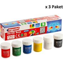 Bigpoint Akrilik Boya 6 Renk x 25 ml x 3 Paket