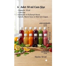 Saracan 50 ml Cam Şişe Beyaz Kapaklı 6 Adet Çok Amaçlı Şişe