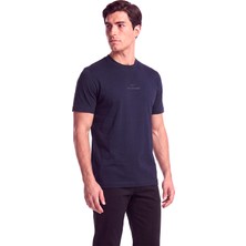 Paul & Shark Erkek Rahat Kalıp Logo Kabartmalı Pamuklu Kısa Kollu Lacivert T-Shirt 16311601A-050