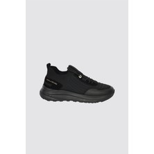 Paul & Shark Erkek Logo Detaylı Düşük Bilekli Nefes Alabilen Üst Yüzeyli Siyah Sneaker 16318022-011