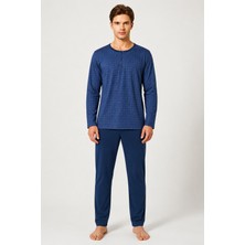 Gd Goldoremi Premium Erkek Rahat Kalıp %100 Pamuklu Desenli Uzun Kollu Pijama Takım