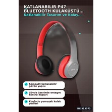 Beruflic Katlanabilir P47 Bluetooth Kablosuz Kulakustu Kulaklik Mikrofonlu 1 Adet BX-313572