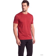 Paul & Shark Erkek Normal Kalıp Metalik Logo Detaylı Yuvarlak Yakalı Kısa Kollu Kırmızı T-Shirt 15311602SM-063